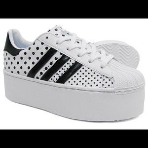 Adidas polka dot platform sneakers
